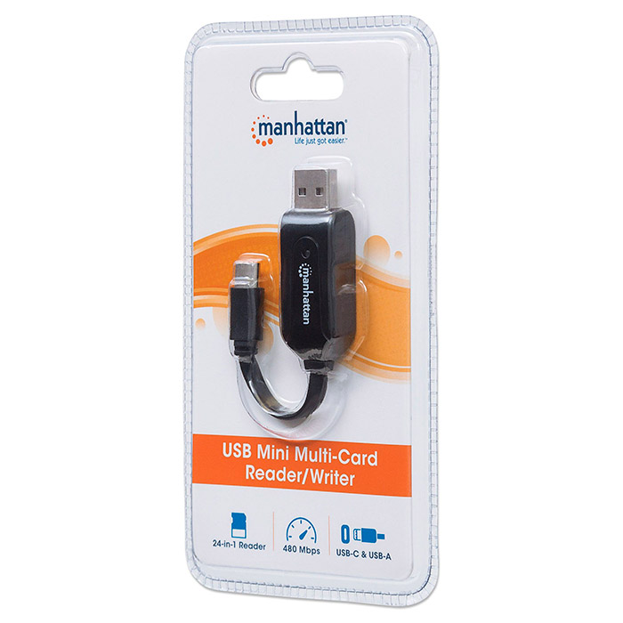 Кардридер MANHATTAN OTG USB Type-C + Type-A (102018)