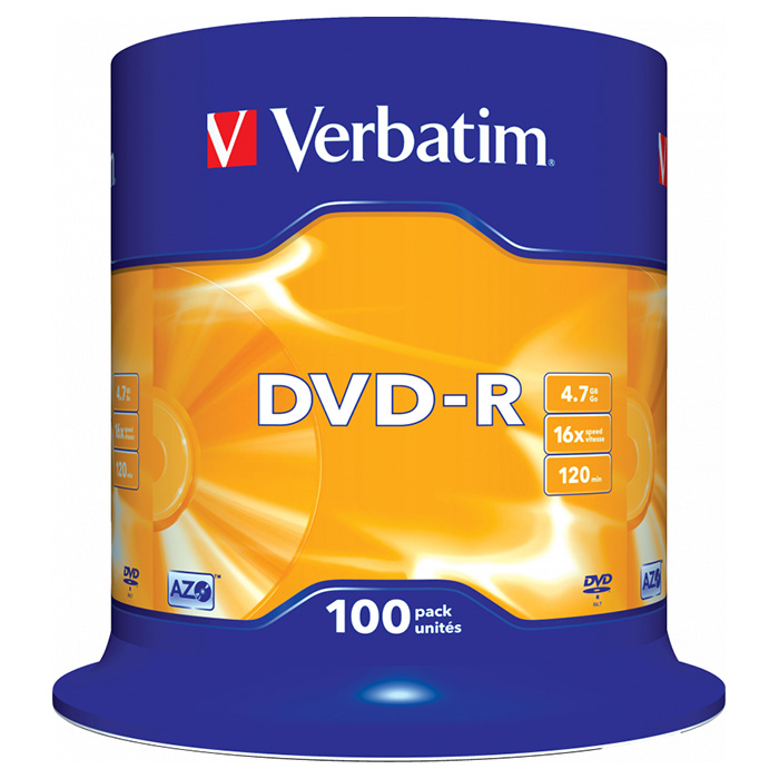 DVD-R VERBATIM AZO Matt Silver 4.7GB 16x 100pcs/spindle (43549)