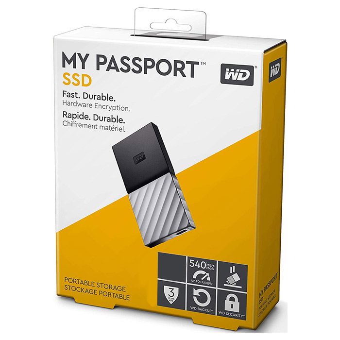 Портативний SSD диск WD My Passport 512GB USB3.1 Black (WDBKVX5120PSL-WESN)