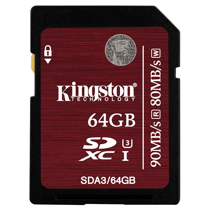 Карта пам'яті KINGSTON SDXC Ultimate 64GB UHS-I U3 (SDA3/64GB)