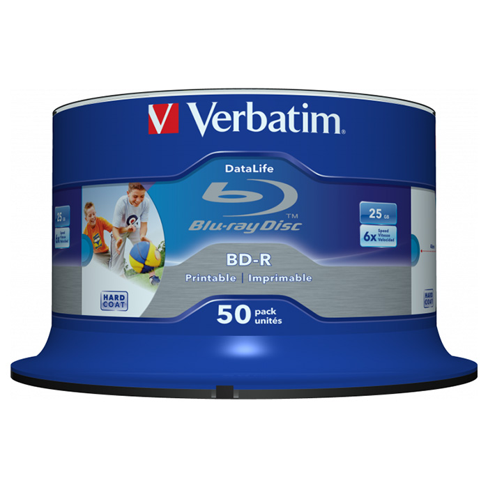 BD-R SL VERBATIM DataLife 25GB 6x 50pcs/spindle (43812)
