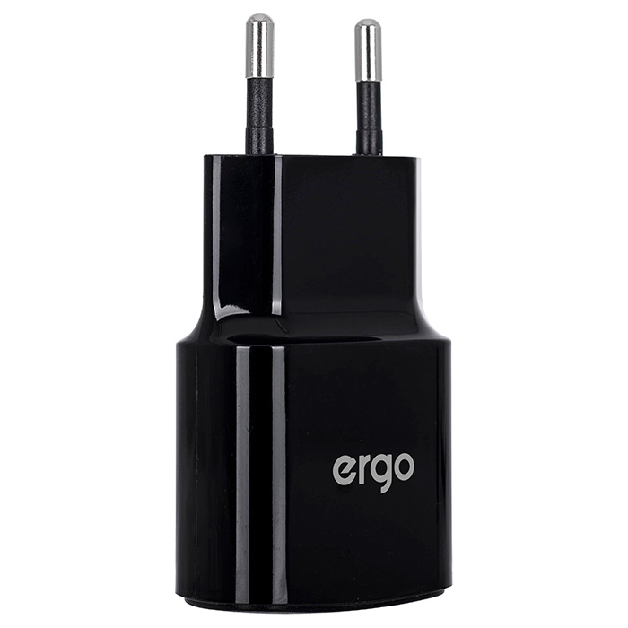 Зарядний пристрій ERGO 1xUSB-A, 2A Black (EWC-120)