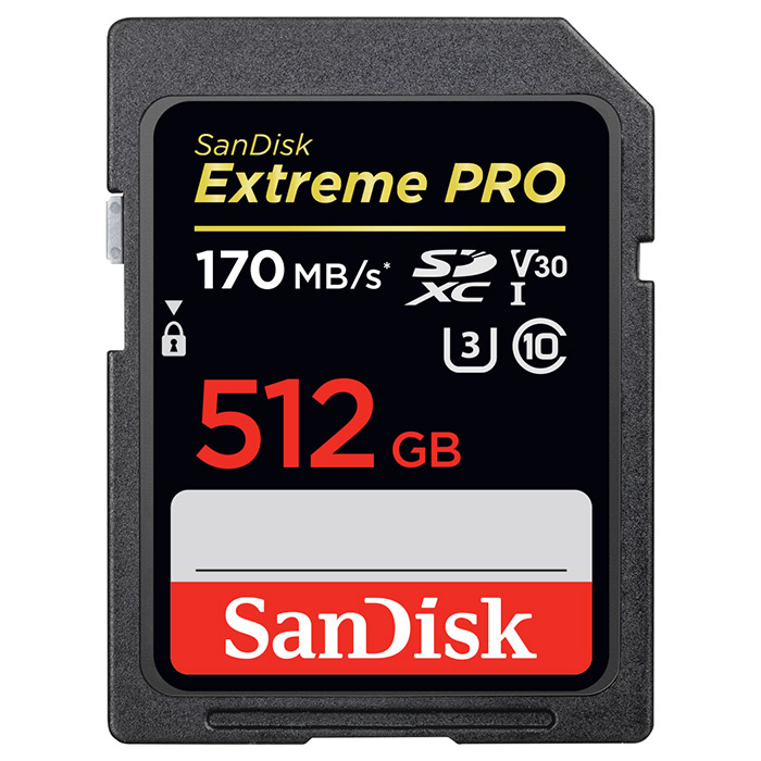 Карта пам'яті SANDISK SDXC Extreme Pro 512GB UHS-I U3 V30 Class 10 (SDSDXXY-512G-GN4IN)