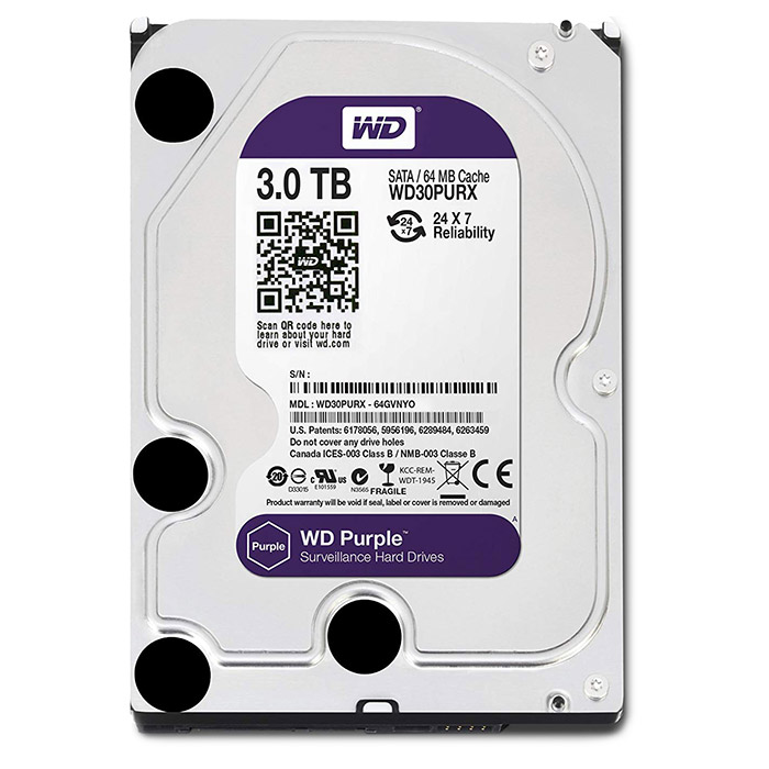 Жорсткий диск 3.5" WD Purple 3TB SATA/64MB/IntelliPower (WD30PURX)