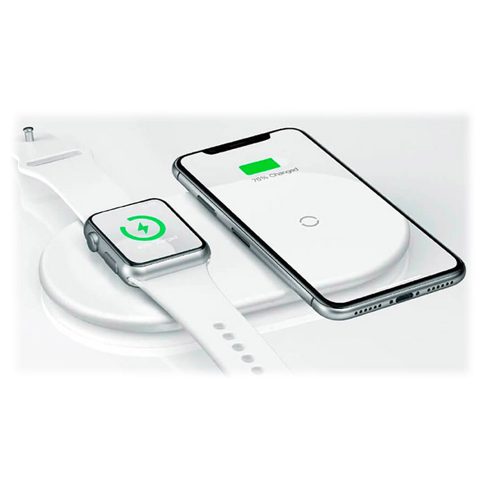 Бездротовий зарядний пристрій BASEUS Smart 2-in-1 Wireless Charger Pad White (BSWC-P19/WX2IN1-02)