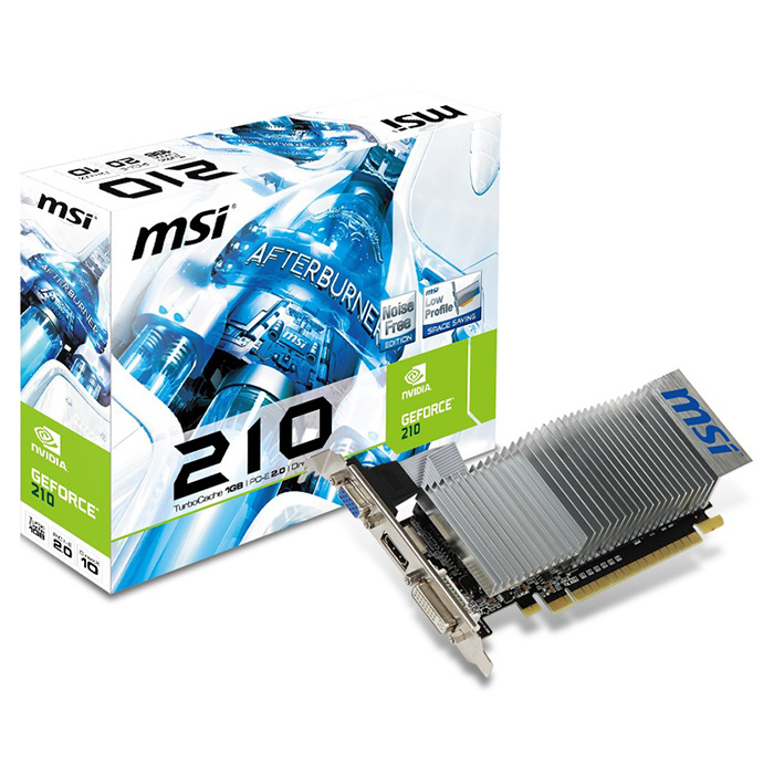Видеокарта MSI GeForce 210 512MB GDDR3 64-bit Silent Turbo Cache LP (N210-TC1GD3H/LP)