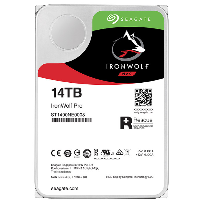 Жорсткий диск 3.5" SEAGATE IronWolf Pro 14TB SATA/256MB (ST14000NE0008)