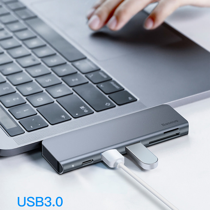 USB хаб BASEUS Harmonica 5-in-1 Gray (CAHUB-K0G)