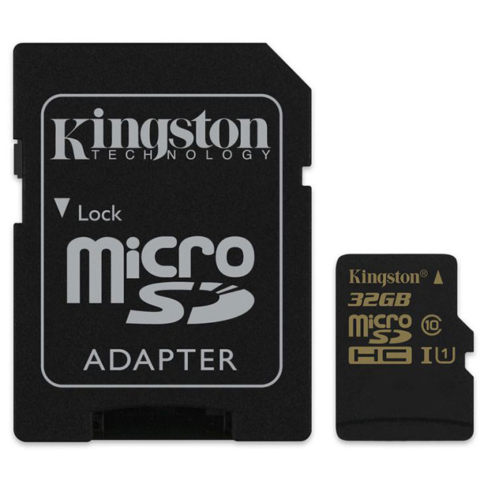 Карта памяти KINGSTON microSDHC 32GB UHS-I Class 10 + SD-adapter (SDCA10/32GB)