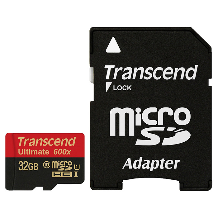 Карта памяти TRANSCEND microSDHC Ultimate 32GB UHS-I Class 10 + SD-adapter (TS32GUSDHC10U1)