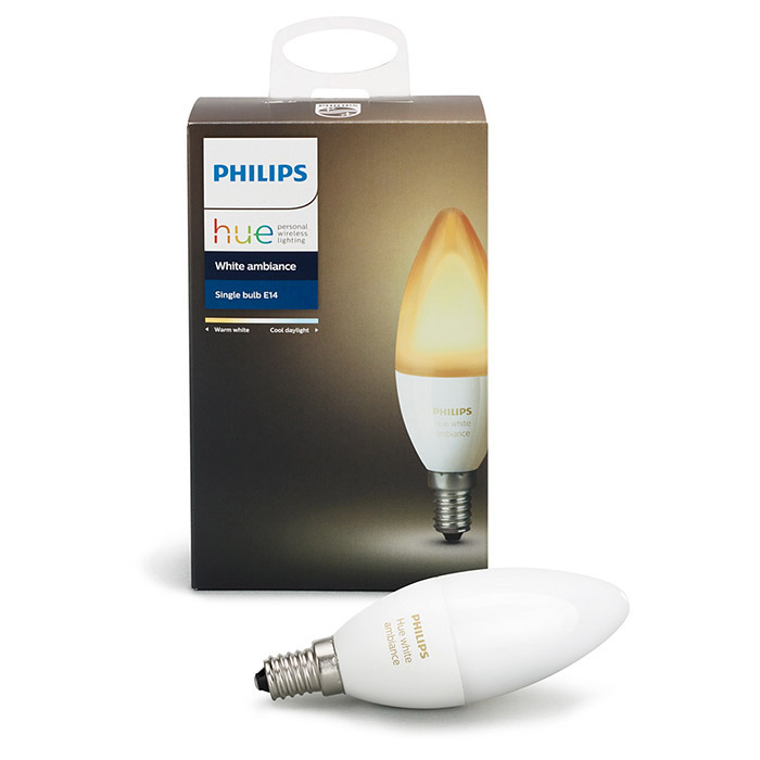 Розумна лампа PHILIPS HUE White Ambience E14 6Вт 2200-6500K (929001301401)