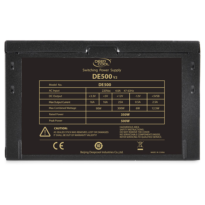 Блок питания 500W DEEPCOOL DE500 V2 (DP-DE500US-PH)