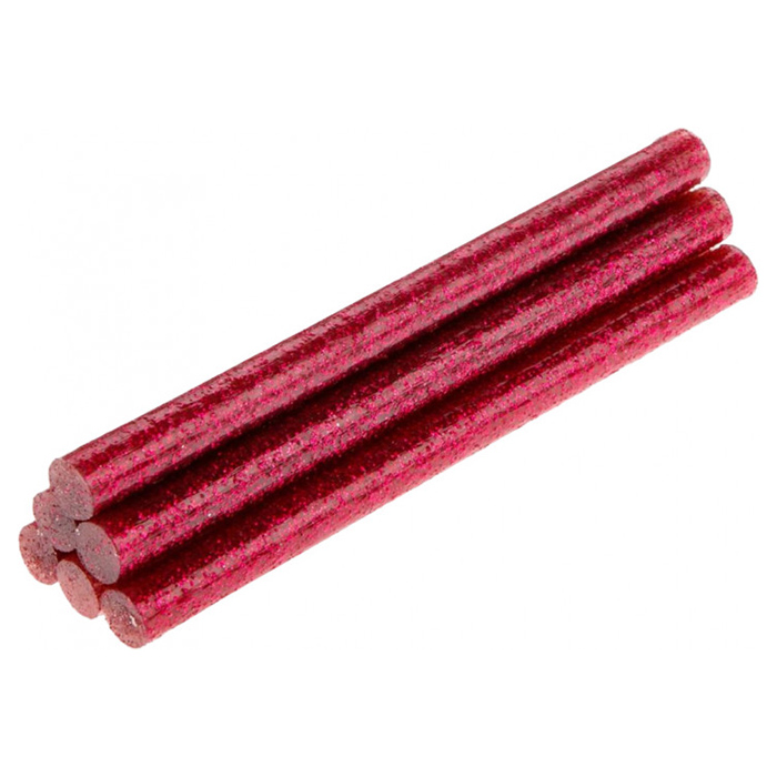 Клейові стрижні TOPEX 8мм, 6шт, рожеві, з глітером (42E186)