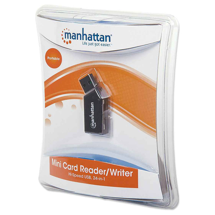 Кардридер MANHATTAN Mini 24-in-1 USB2.0 Black (101677)