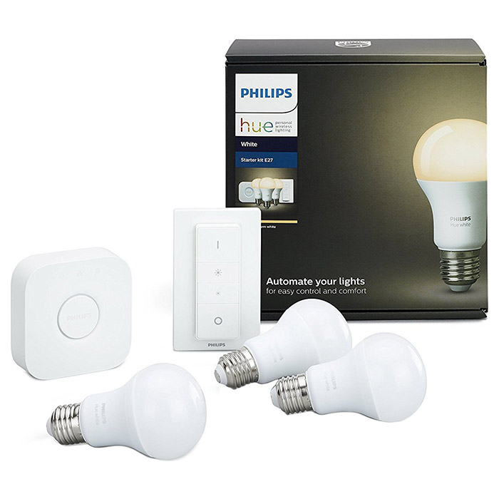 Набор умных ламп PHILIPS HUE White Ambience E27 9.5Вт 2200-6500K 3шт (929001200161)