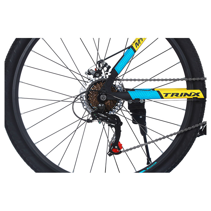 Велосипед гірський TRINX Majestic M116 Elite 21"x27.5" Matt Black/Yellow/Blue (2019)
