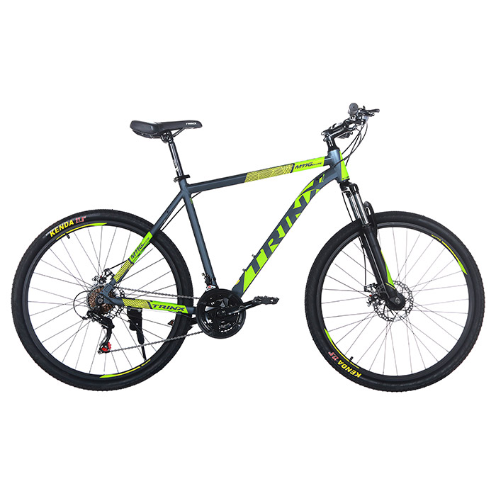 Велосипед горный TRINX Majestic M116 Elite 21"x27.5" Matt Gray/Green/Yellow (2019)
