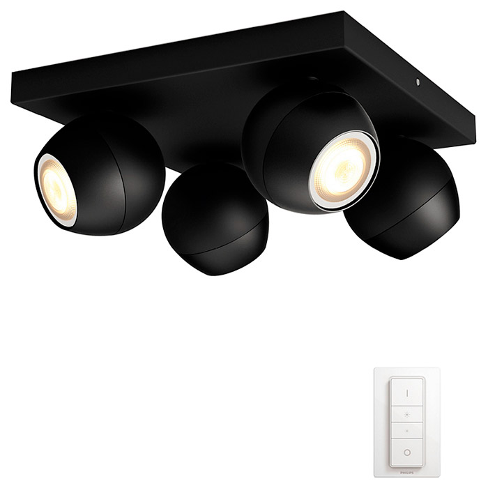 Розумний світильник PHILIPS Hue Buckram Quadruple Spotlight Black (50474/30/P7)