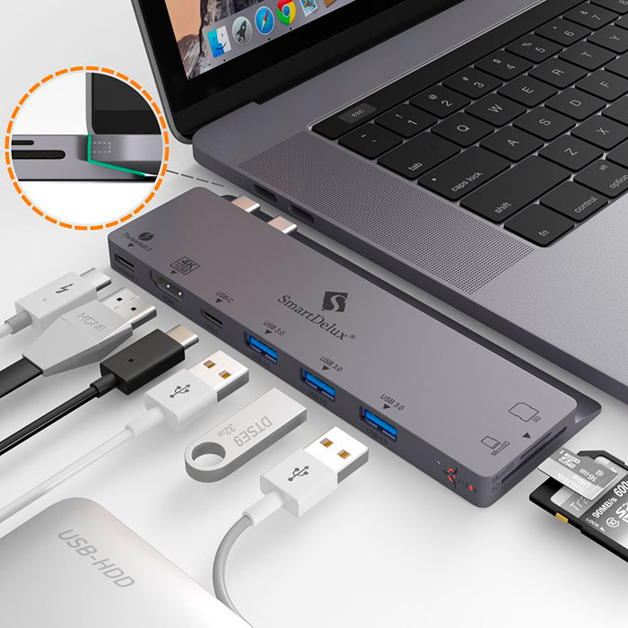Порт-репликатор AIRON SmartDelux Thunderbolt Pro 8-in1 для MacBook Pro
