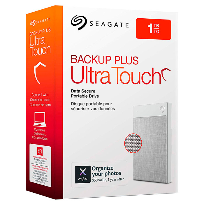 Портативний жорсткий диск SEAGATE Backup Plus Ultra Touch 1TB USB3.0 White (STHH1000402)
