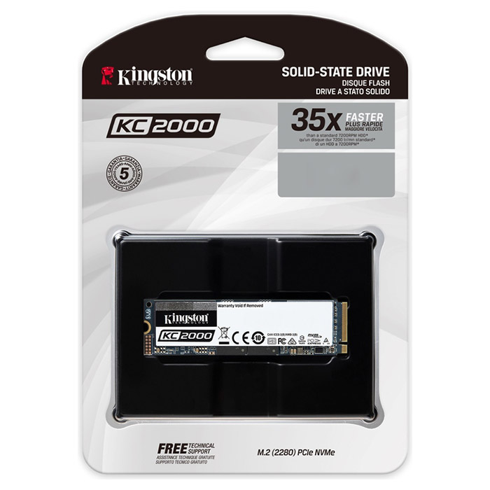 SSD диск KINGSTON KC2000 500GB M.2 NVMe (SKC2000M8/500G)