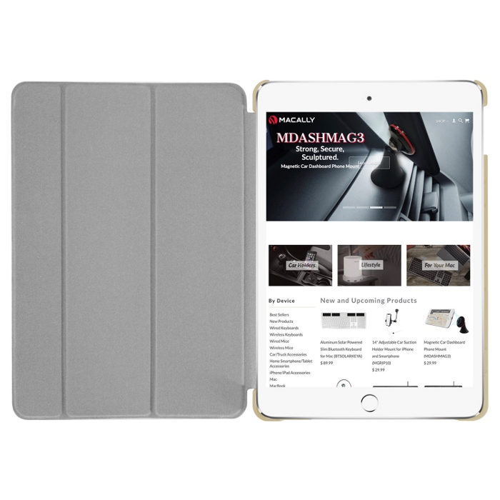 Обложка для планшета MACALLY Protective Case and Stand Gold для iPad mini 5 2019 (BSTANDM5-GO)
