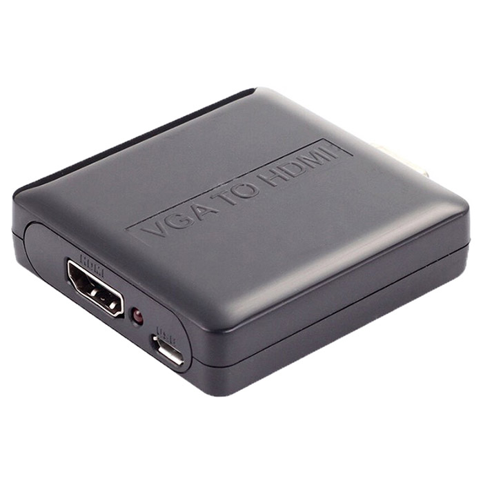 Конвертер відеосигналу POWERPLANT HDMI - VGA Black (CA911493)