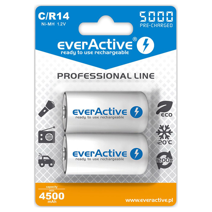 Аккумулятор EVERACTIVE Professional Line C 5000mAh 2шт/уп (EVHRL14-5000)