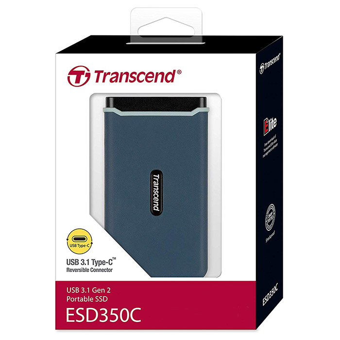 Портативний SSD диск TRANSCEND ESD350C 480GB USB3.1 Navy Blue (TS480GESD350C)