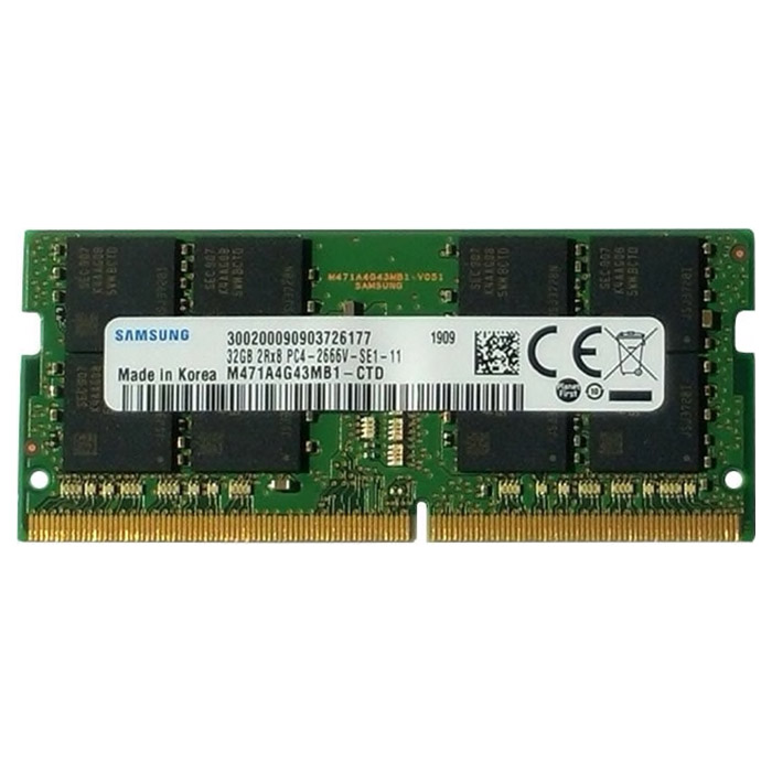 Модуль пам'яті SAMSUNG SO-DIMM DDR4 2666MHz 32GB (M471A4G43MB1-CTD)