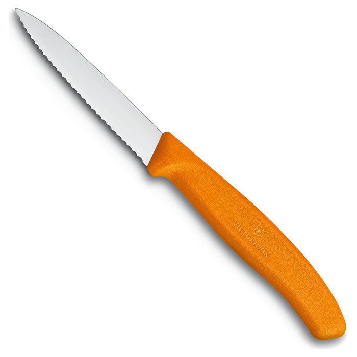 Ніж кухонний для овочів VICTORINOX SwissClassic Serrated Orange 80мм (6.7636.L119)