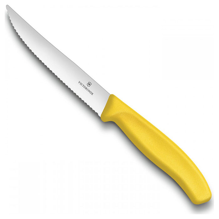 Нож кухонный для стейка VICTORINOX SwissClassic Gourmet Serrated Yellow 120мм (6.7936.12L8)
