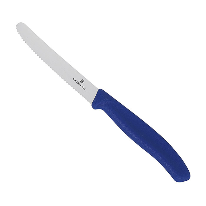 Нож кухонный для овощей VICTORINOX SwissClassic Serrated Blue 110мм (6.7832)