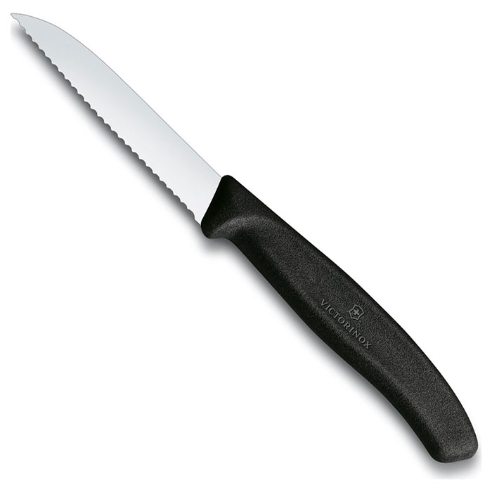 Нож кухонный для овощей VICTORINOX SwissClassic Serrated Black 80мм (6.7433)