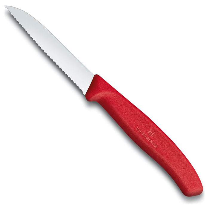 Нож кухонный для овощей VICTORINOX SwissClassic Serrated Red 80мм (6.7431)
