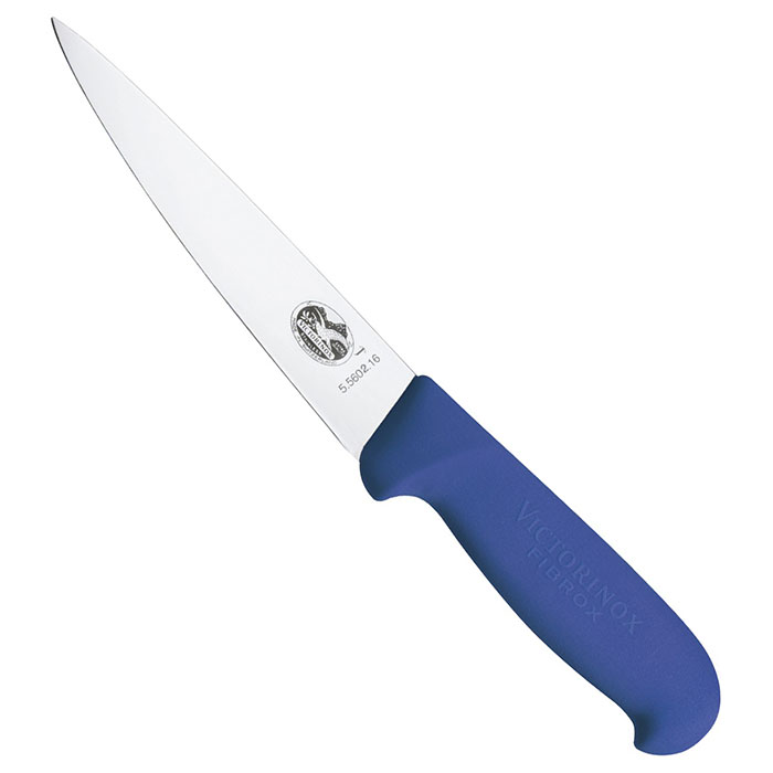 Нож кухонный для разделки VICTORINOX Fibrox Sticking Blue 160мм (5.5602.16)