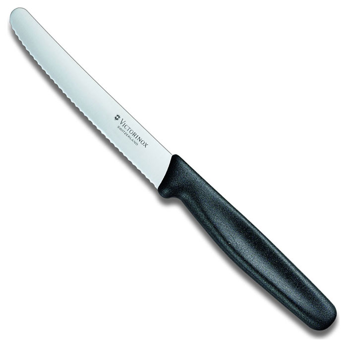 Нож кухонный для овощей VICTORINOX Standard Serrated Black 110мм (5.0833)