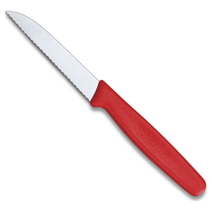 Нож кухонный для чистки овощей VICTORINOX Standard Serrated Red 80мм (5.0431)