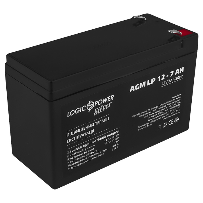 Акумуляторна батарея LOGICPOWER LP 12 - 7 AH (12В, 7Агод) (LP1217)