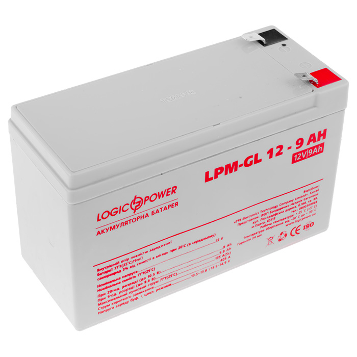 Аккумуляторная батарея LOGICPOWER LPM-GL 12 - 9 AH (12В, 9Ач) (LP6563)