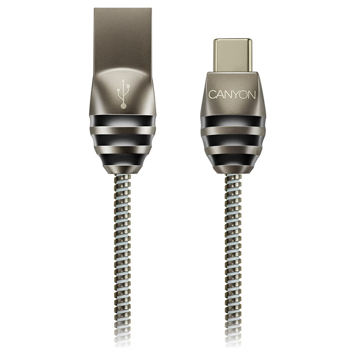 Кабель CANYON UC-5 Charge & Sync Stylish Metal USB-A to USB-C 1м Dark Gray (CNS-USBC5DG)