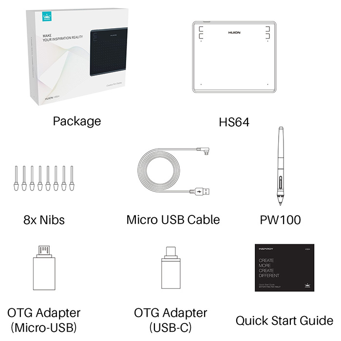 Графічний планшет HUION HS64