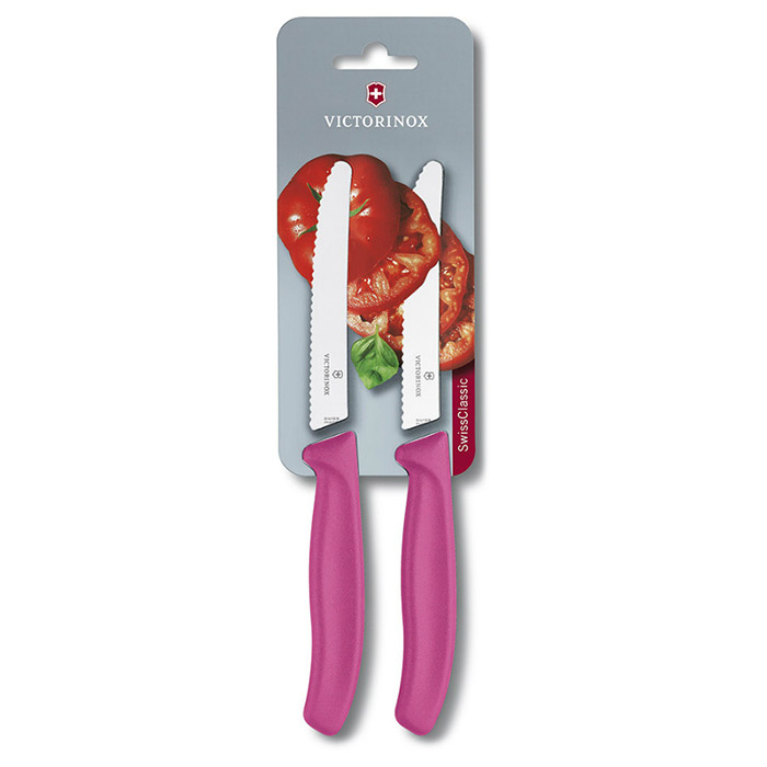 Ніж кухонний для овочів VICTORINOX SwissClassic Pink 110мм 2шт (6.7836.L115B)