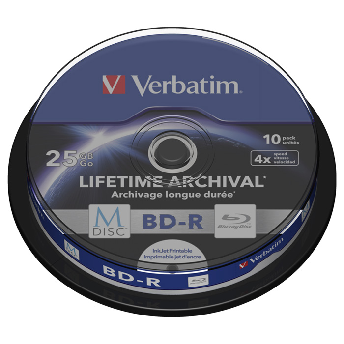 BD-R SL VERBATIM MDisc 25GB 4x 10pcs/spindle (43825)