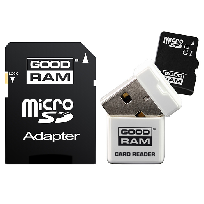 Карта пам'яті GOODRAM microSDHC 32GB UHS-I Class 10 + USB-cardreader/SD-adapter (USDR432GBC10R9)