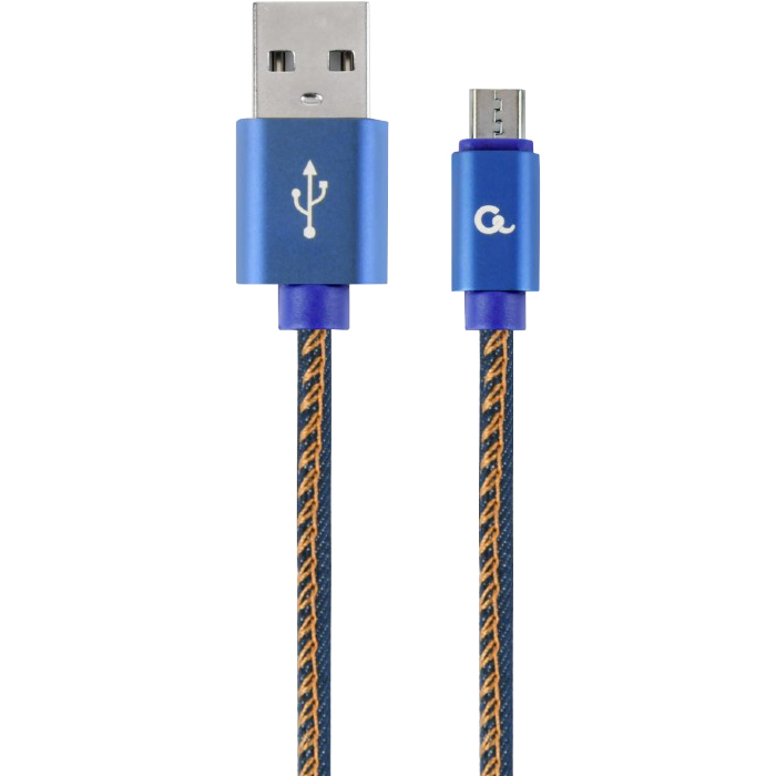 Кабель CABLEXPERT Premium Denim Micro-USB Blue 1м (CC-USB2J-AMMBM-1M-BL)