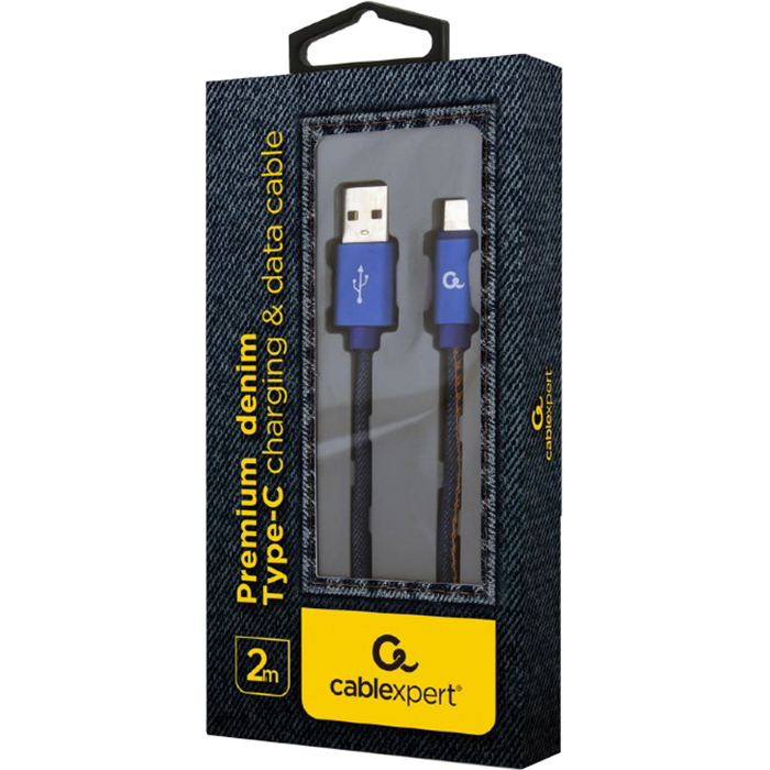 Кабель CABLEXPERT Premium Denim USB Type-C Blue 2м (CC-USB2J-AMCM-2M-BL)