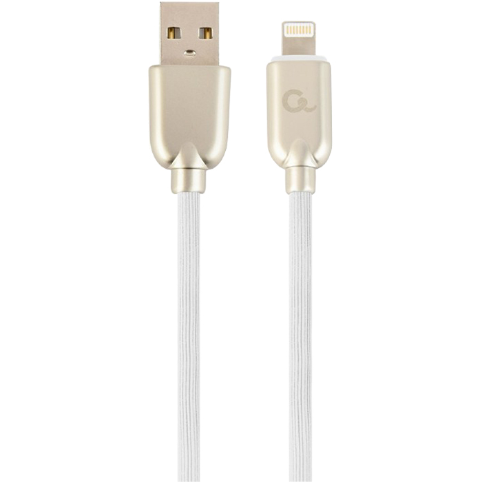 Кабель CABLEXPERT Premium Rubber Apple Lightning White 2м (CC-USB2R-AMLM-2M-W)