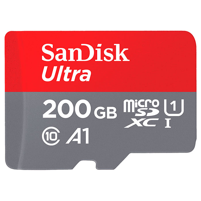 Карта памяти SANDISK microSDXC Ultra 200GB UHS-I A1 Class 10 (SDSQUAR-200G-GN6MN)