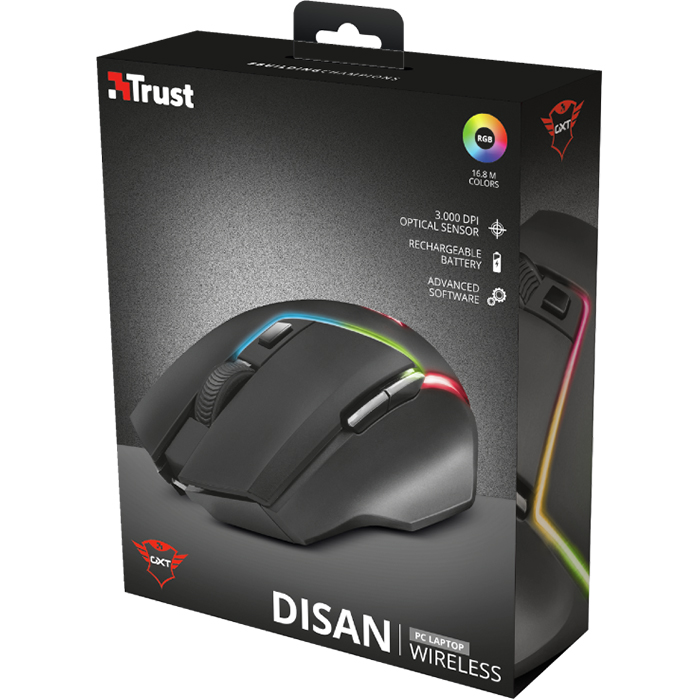 Миша ігрова TRUST Gaming GXT 161 Disan Wireless Black (22210)